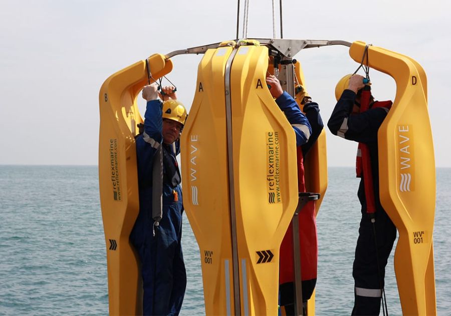 Personnel being transferred in the WAVE-4 by Reflex Marine.