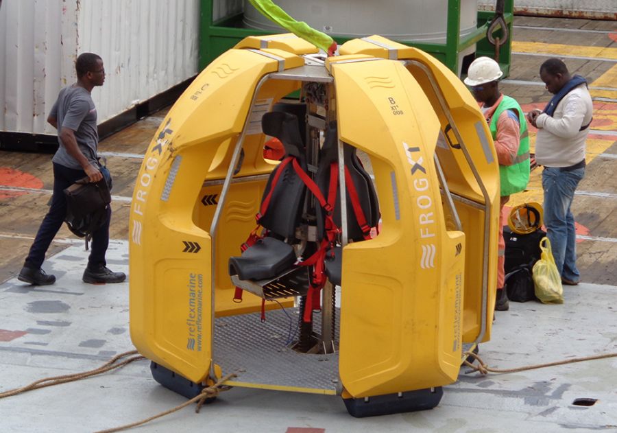 Crew prepare to board the FROG-XT4 from Reflex Marine.